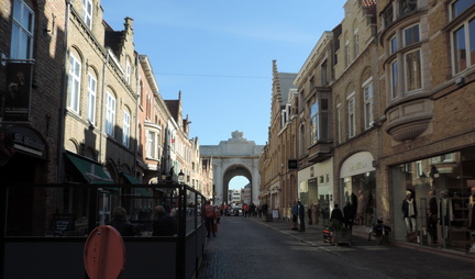 Along street