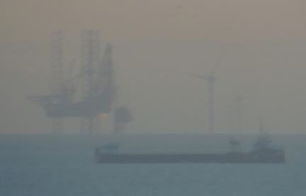 Oil rig and tanker