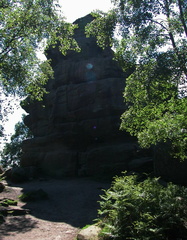 Rock through trees