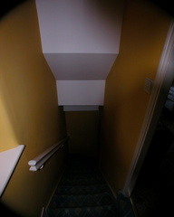 Down the stairs