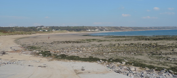 Along the beach