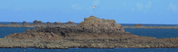 Flag on a rock