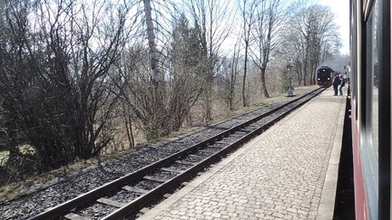 Steam train arriving