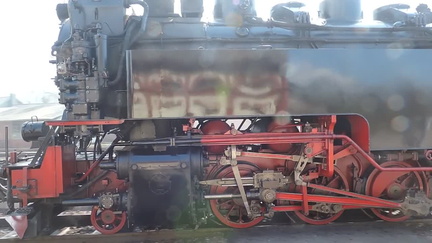 Steam train arriving