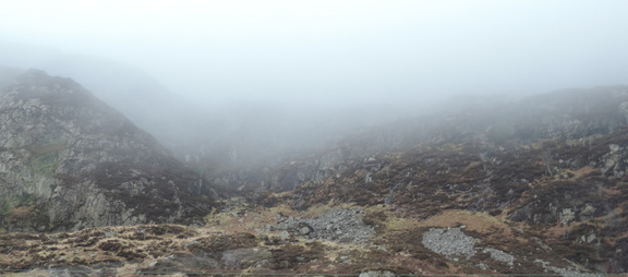 Misty hillside