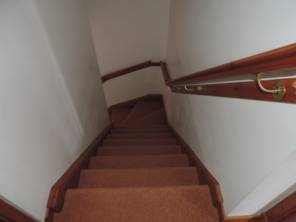 Down the stairs