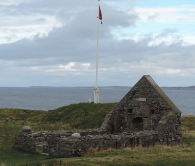 Building and flag