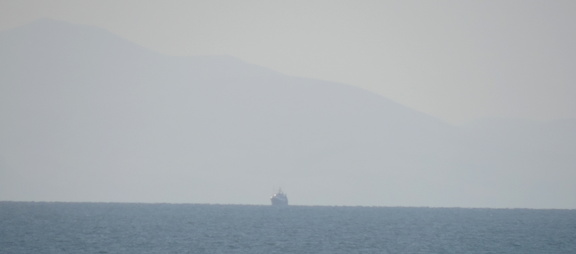 Boat in front of the landscape