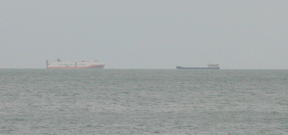 Ferry passing another boat