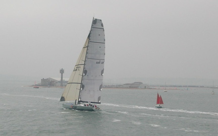 Yacht passing