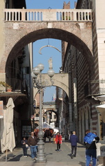 Along a street