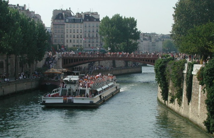 Boat under bridge