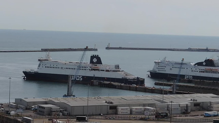 Ferries passing