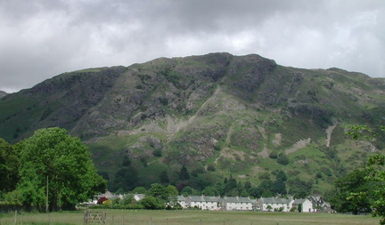 Hill over houses