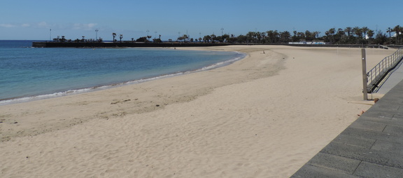 Along the beach