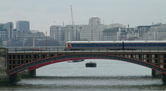 Train on a bridge