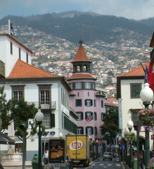Mountain over a street