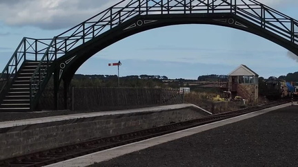Steam train arriving