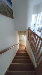 Down the stairs