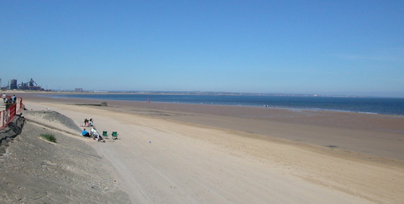 Beach with steelworks