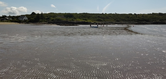 Across the beach