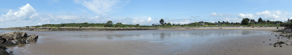 Across the beach