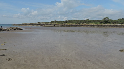 Across the beach