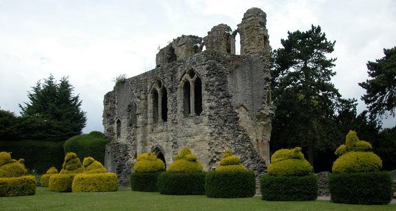 Topiary by wall