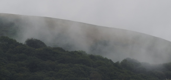 Cloudy hillside