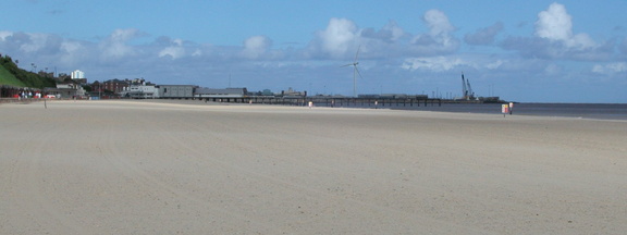 Beach below turbine