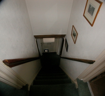 Down the stairs