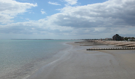 Along the beach