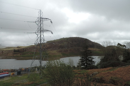 Pylons crossing lake