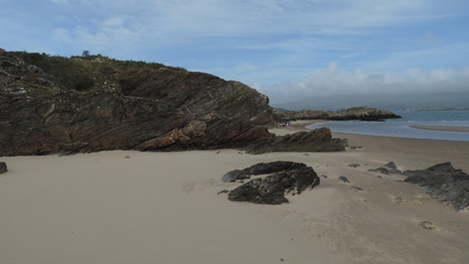 Along the beach