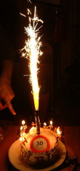 The cake is alight!