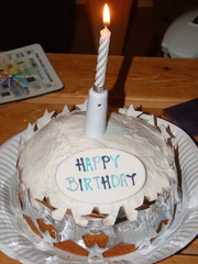 The cake is alight
