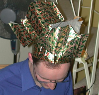 Dave overloaded with hats