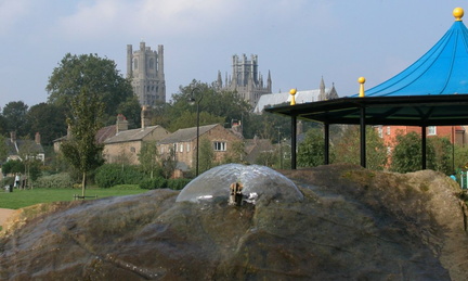 Cathedral behind a fountain