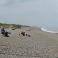 Along the beach