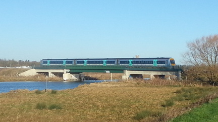 Train crossing bridge