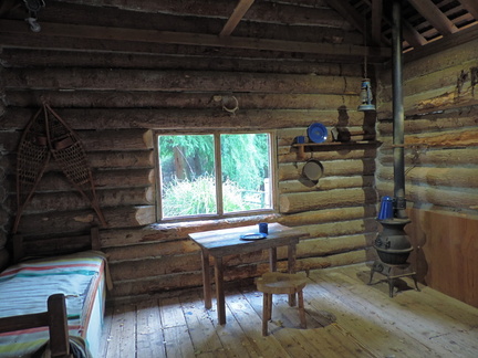Inside the hut