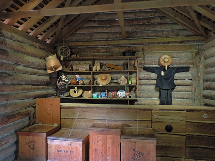 Inside the hut